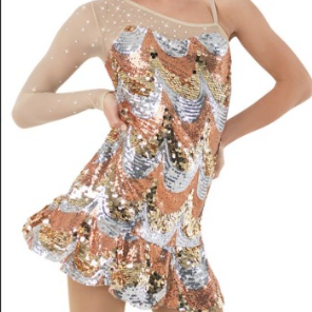 Weissman Gold and Silver Sequin Dress
